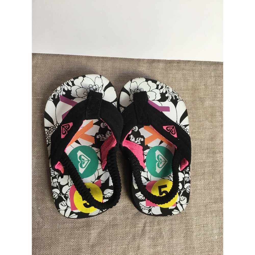 New Roxy Toddler Thong Sandals with Elastic Slingback Strap sz 5